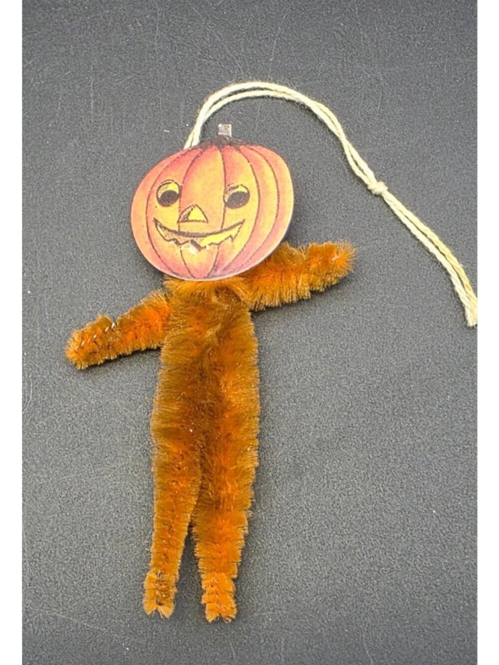 Vintage or Vintage Style Halloween Jack-o-Lantern Chenille Ornament Decoration